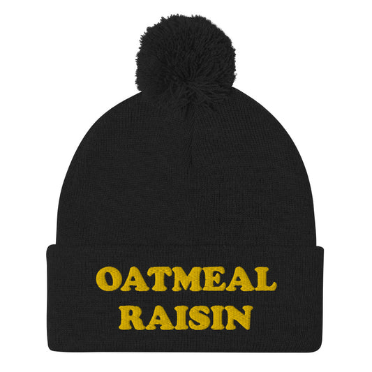 Black oatmeal raisin beanie - Eat oatmeal raisin cookies in style with this funny foodie beanie. It's a unisex embroidered beanie that's perfect for cookie enthusiasts of all kinds. If you love oatmeal raisin, this weird foodie hat is a must have. Wear this warm and cozy hat it or give it as a funny gift for foodies and oatmeal raisin enthusiasts.