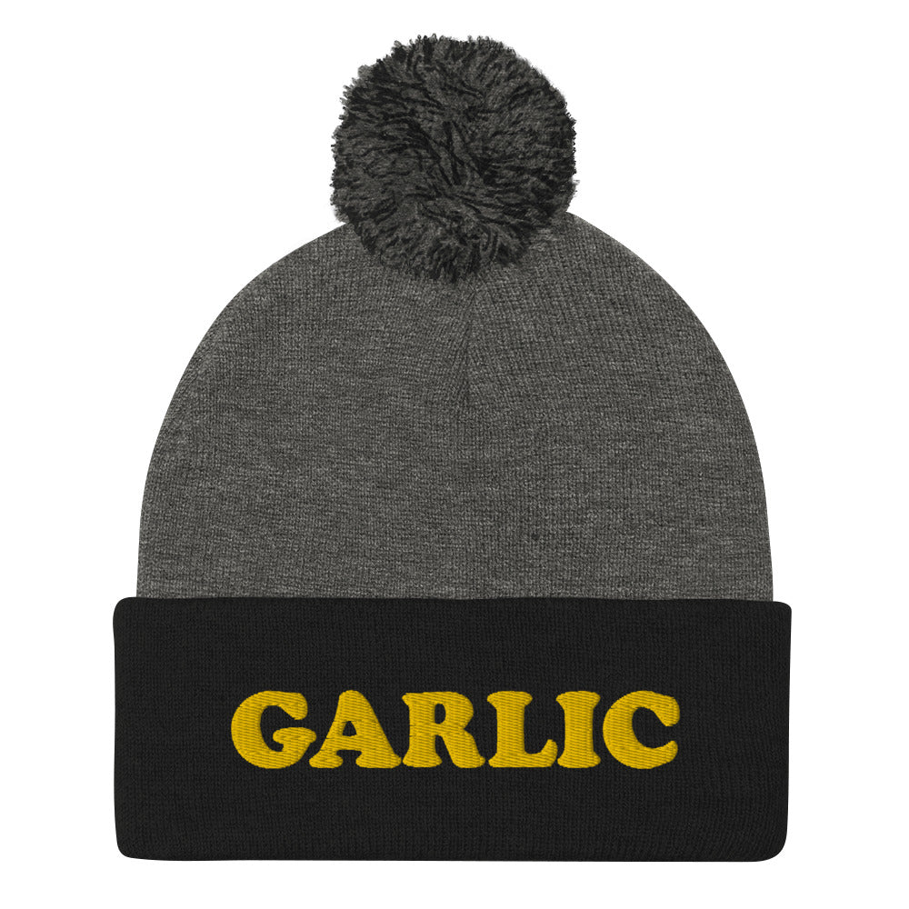 Garlic lover beanie! Share your love for garlic with the world. Let your hat do the talking. This is a hat for people that love food and love GARLIC. The funny foodie embroidery is unique and weird and a perfect gift for foodies. Shop more garlic hats, garlic beanies, eco friendly garlic tshirts and more!