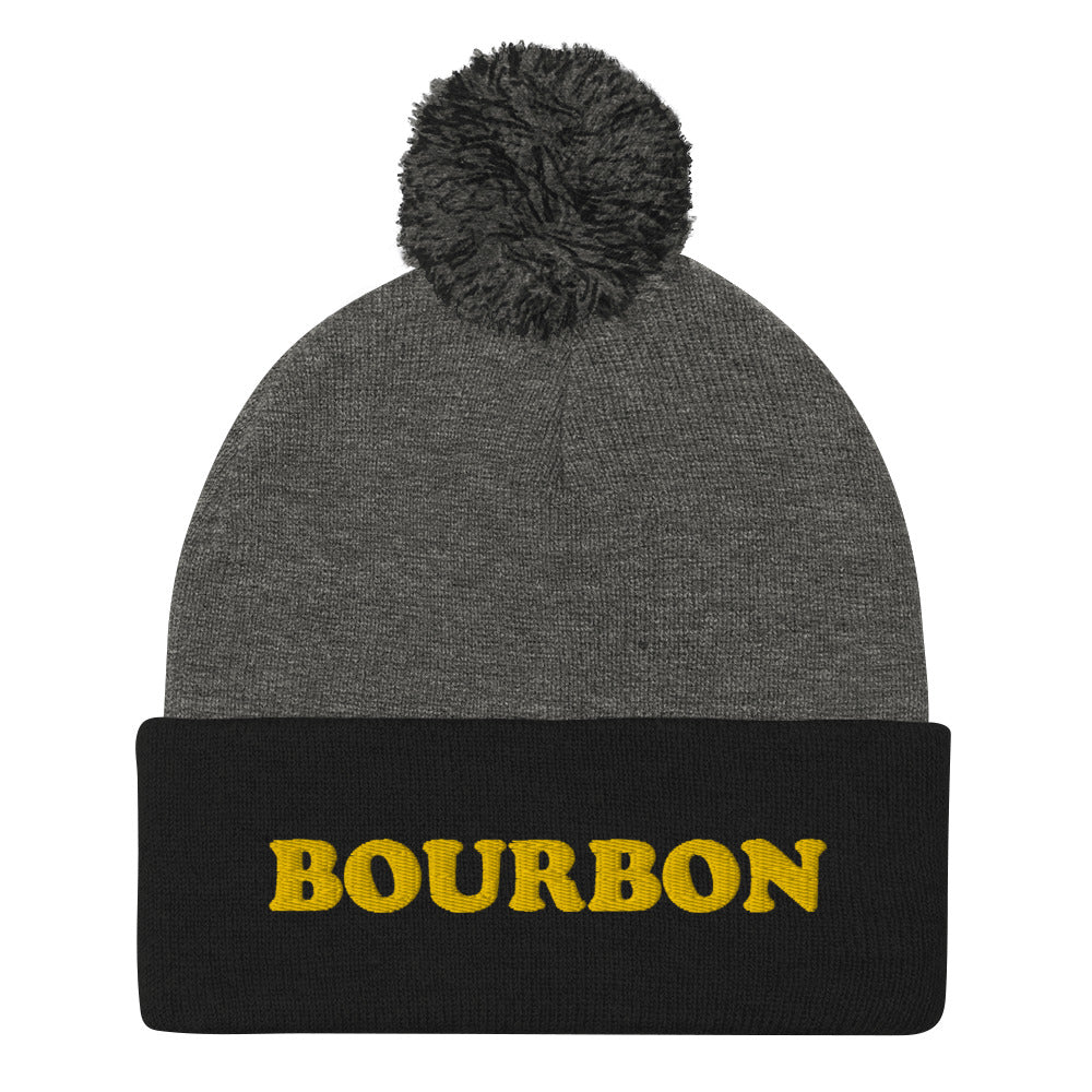 Black and gray bourbon beanie - Drink bourbon in a cozy funny beanie made just for you. It's a unique, embroidered drinking beanie for bourbon enthusiasts. Wear this bourbon lover beanie on your drinking adventures, cozy on the couch, or give it as a funny gift for bourbon lovers. If you love bourbon, this funny bourbon beanie is just what you need.