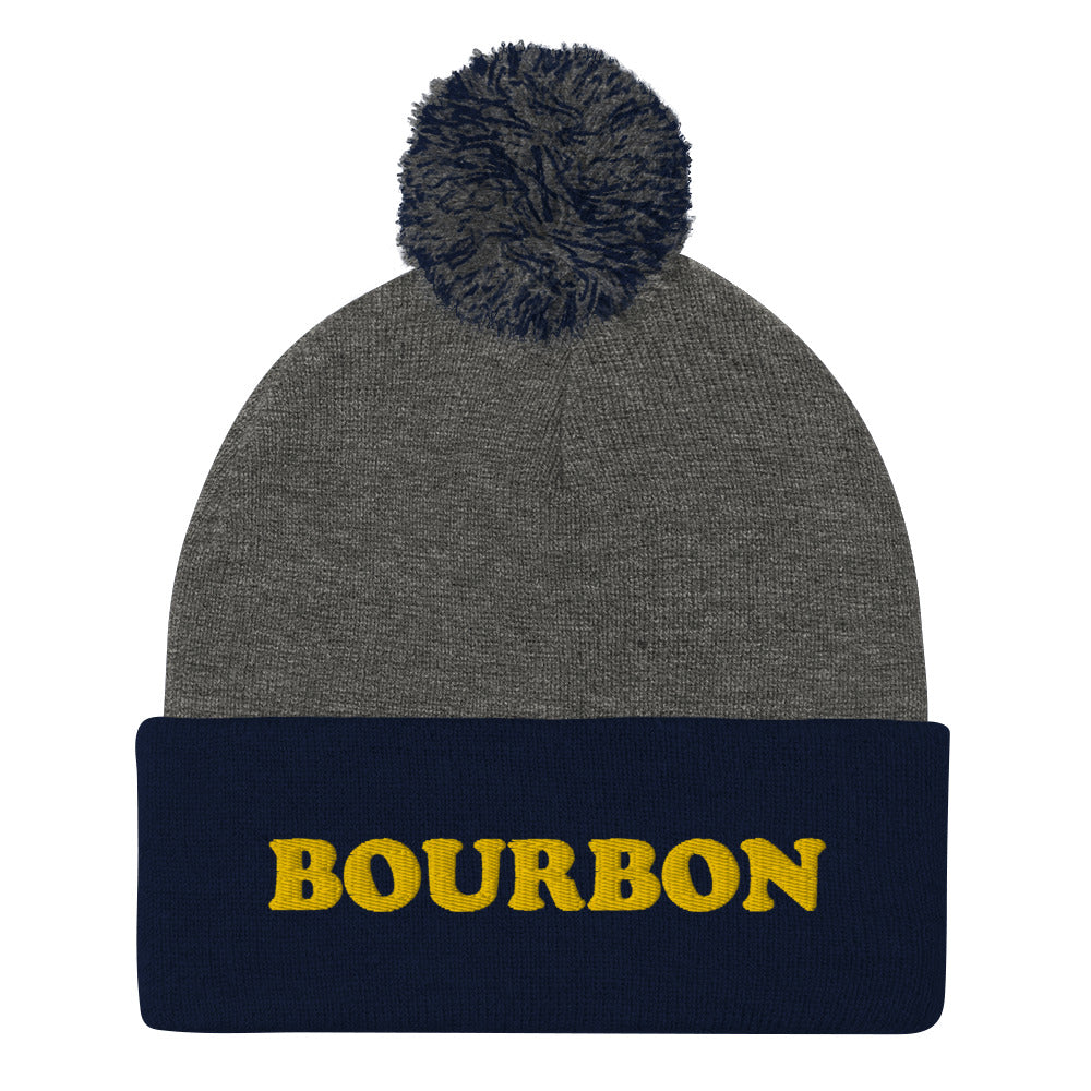 Gray and blue bourbon beanie - Drink bourbon in a cozy funny beanie made just for you. It's a unique, embroidered drinking beanie for bourbon enthusiasts. Wear this bourbon lover beanie on your drinking adventures, cozy on the couch, or give it as a funny gift for bourbon lovers. If you love bourbon, this funny bourbon beanie is just what you need.