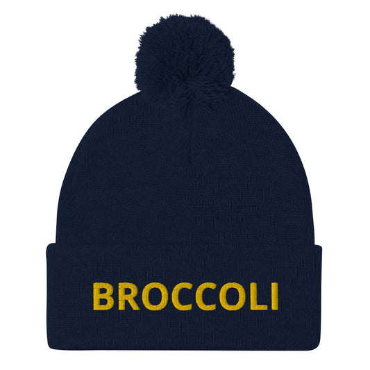 Veggie Lover Hat! This broccoli beanie is funky and unique. It's a warm and comfortable hat with a classic pom pom on top. This funny hat is perfect as a gift for foodie and for people that love broccoli, veggies, and weird beanies and hats. Shop more vegan foodie hats, eco friendly tshirts, funky garlic hoodies and more.
