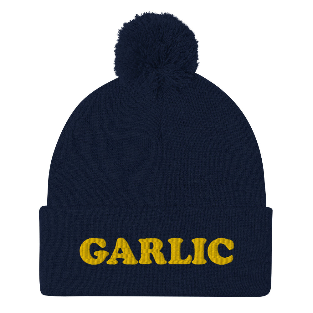Garlic lover beanie! Share your love for garlic with the world. Let your hat do the talking. This is a hat for people that love food and love GARLIC. The funny foodie embroidery is unique and weird and a perfect gift for foodies. Shop more garlic hats, garlic beanies, eco friendly garlic tshirts and more!