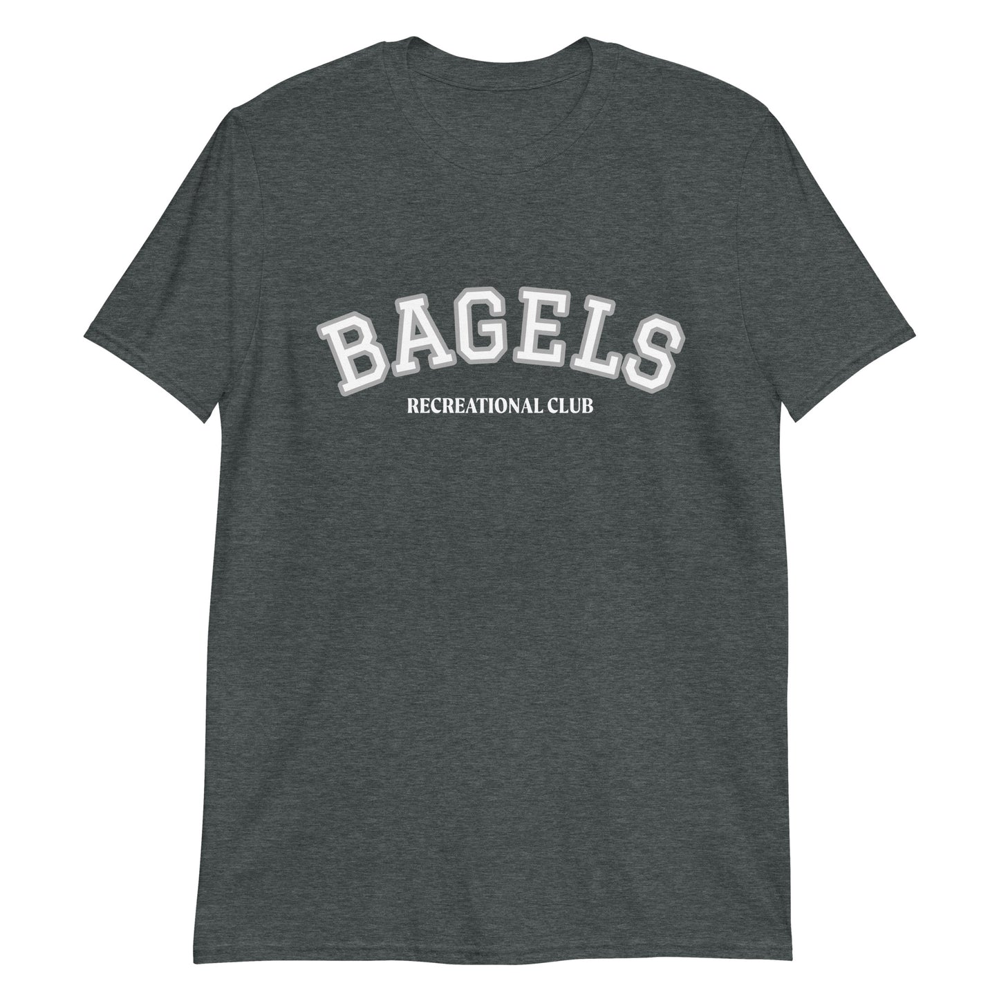 Gray bagel rec club t-shirt for foodies and bagel enthusiasts - Join the bagel club! This bagels recreational club t-shirt is soft and comfortable with a trendy design. The perfect funny bagel shirt for bagel lovers and foodies. This unique bagel t-shirt is sure to make a statement. Eat a bagel in style or give it as a funny gift for foodies. Everyone wants to be in the bagel club.