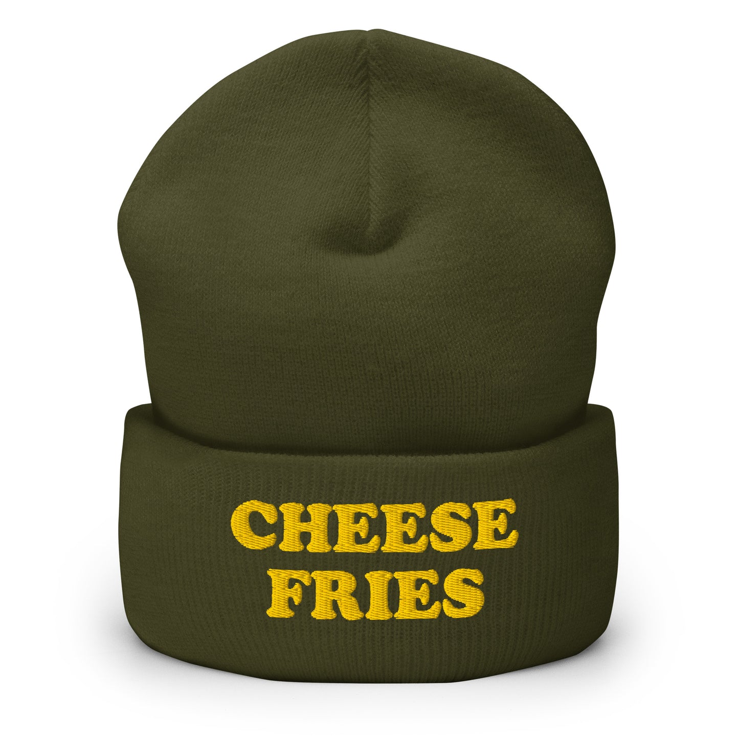 Army Green Cheese Fries Cuffed Beanie 