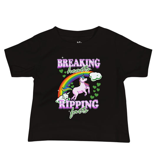 Black Breaking Hearts And Ripping Farts Baby T-Shirt