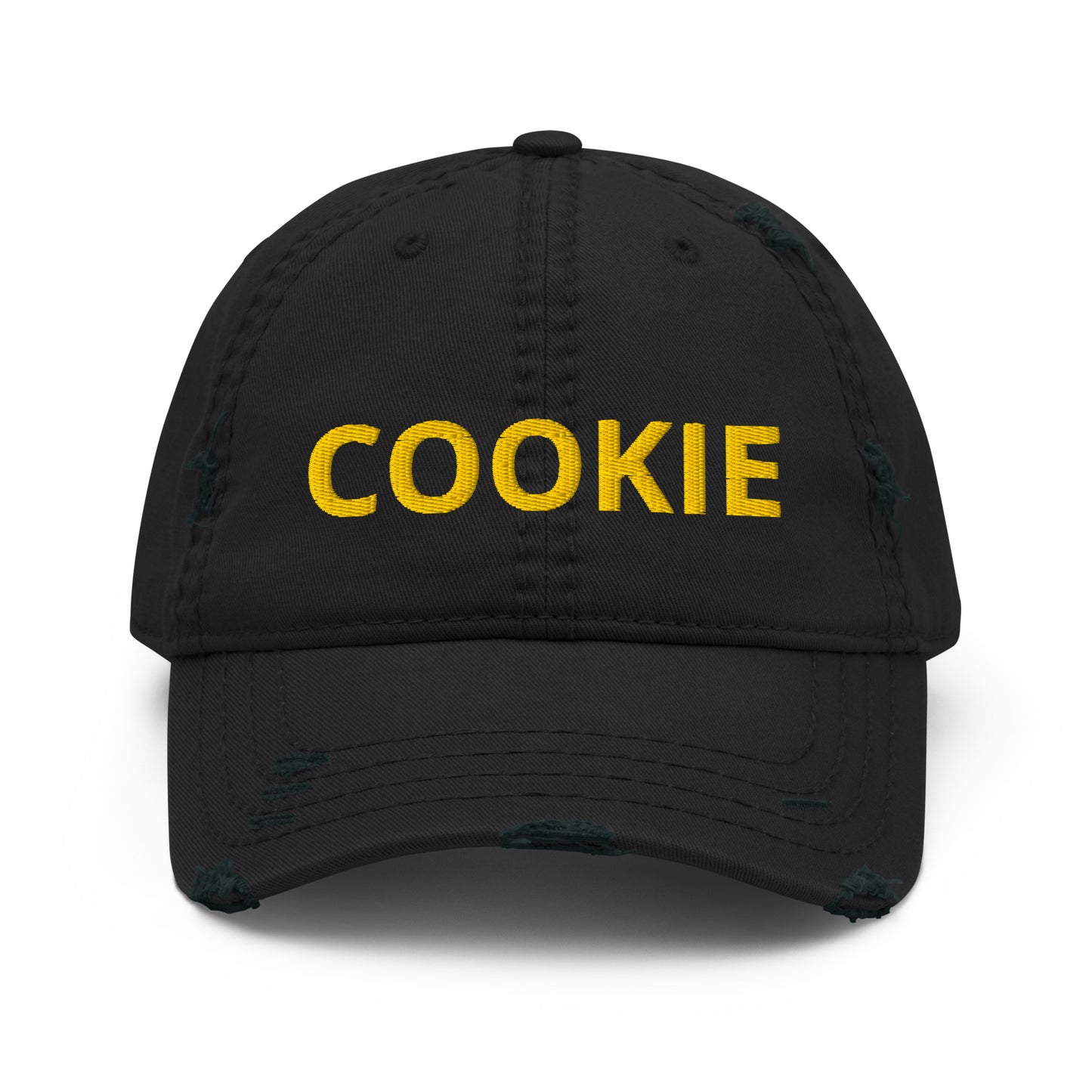 Black Cookie Distressed Dad Hat