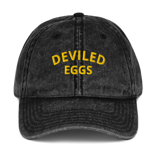 Black Deviled Eggs Vintage Dad Hat