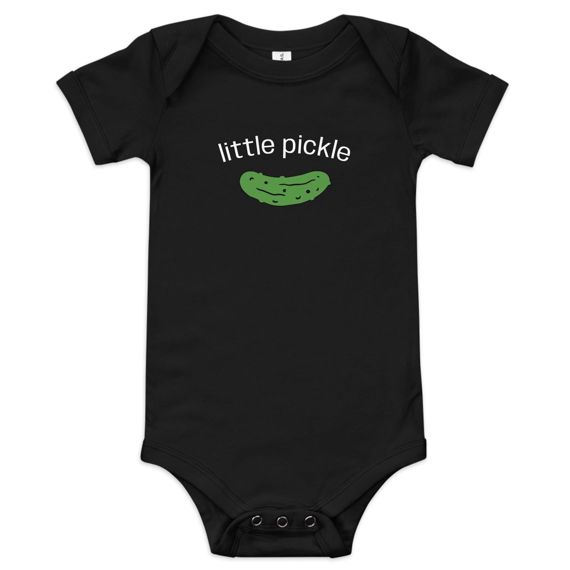 Black Little Pickle Baby Short Sleeve Onesie