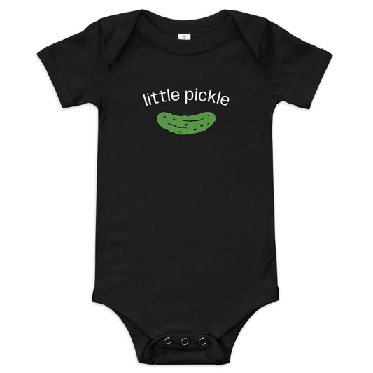 Black Little Pickle Baby Short Sleeve Onesie