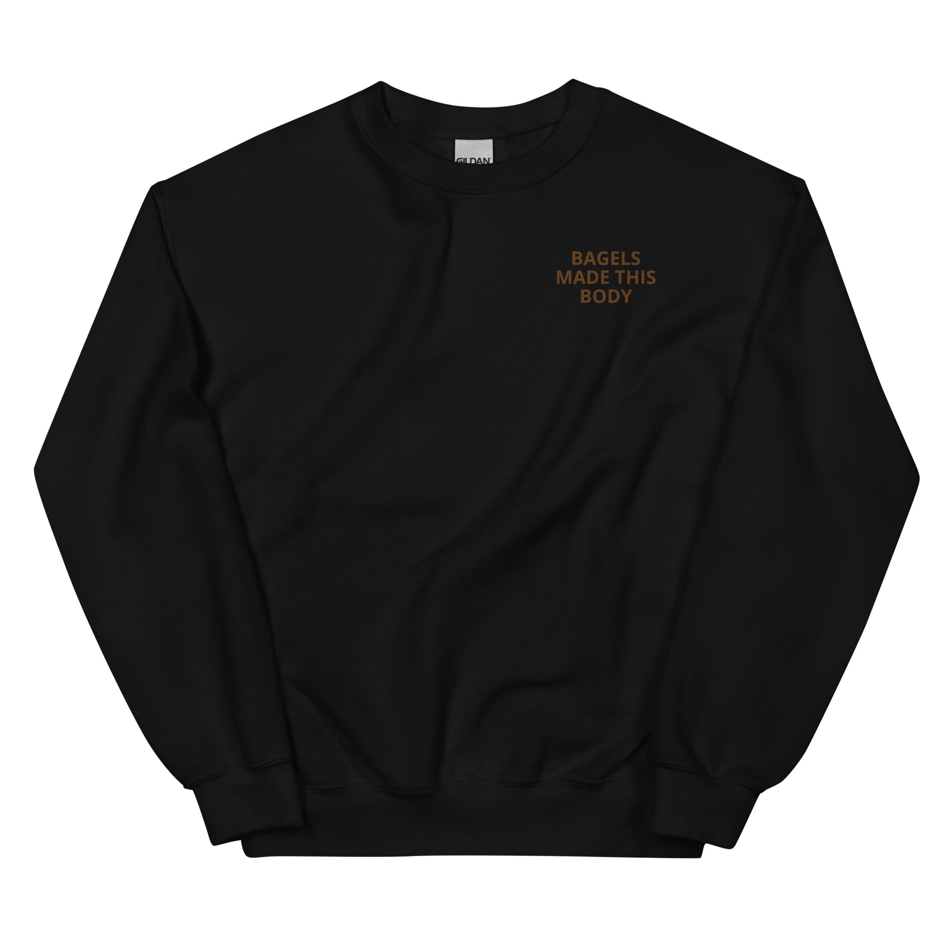 Black front Bagels Made This Body Sweatshirt