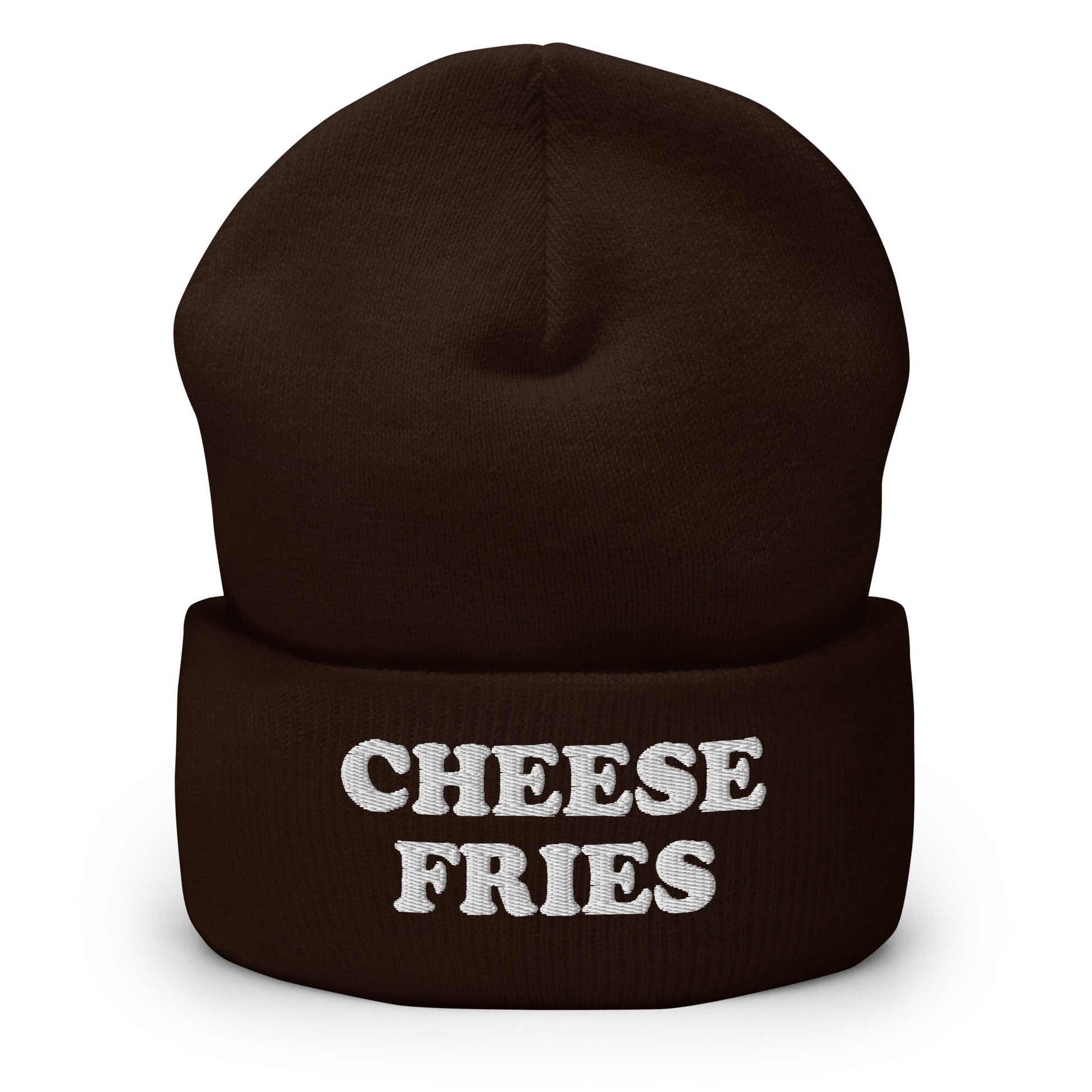 Brown Cheese Fries Cuffed Beanie