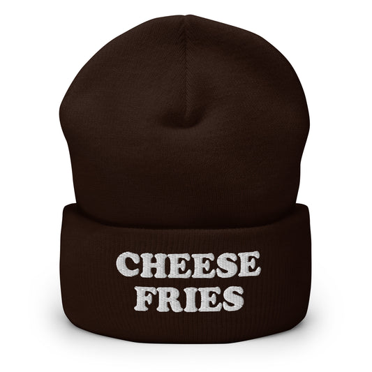 Brown Cheese Fries Cuffed Beanie