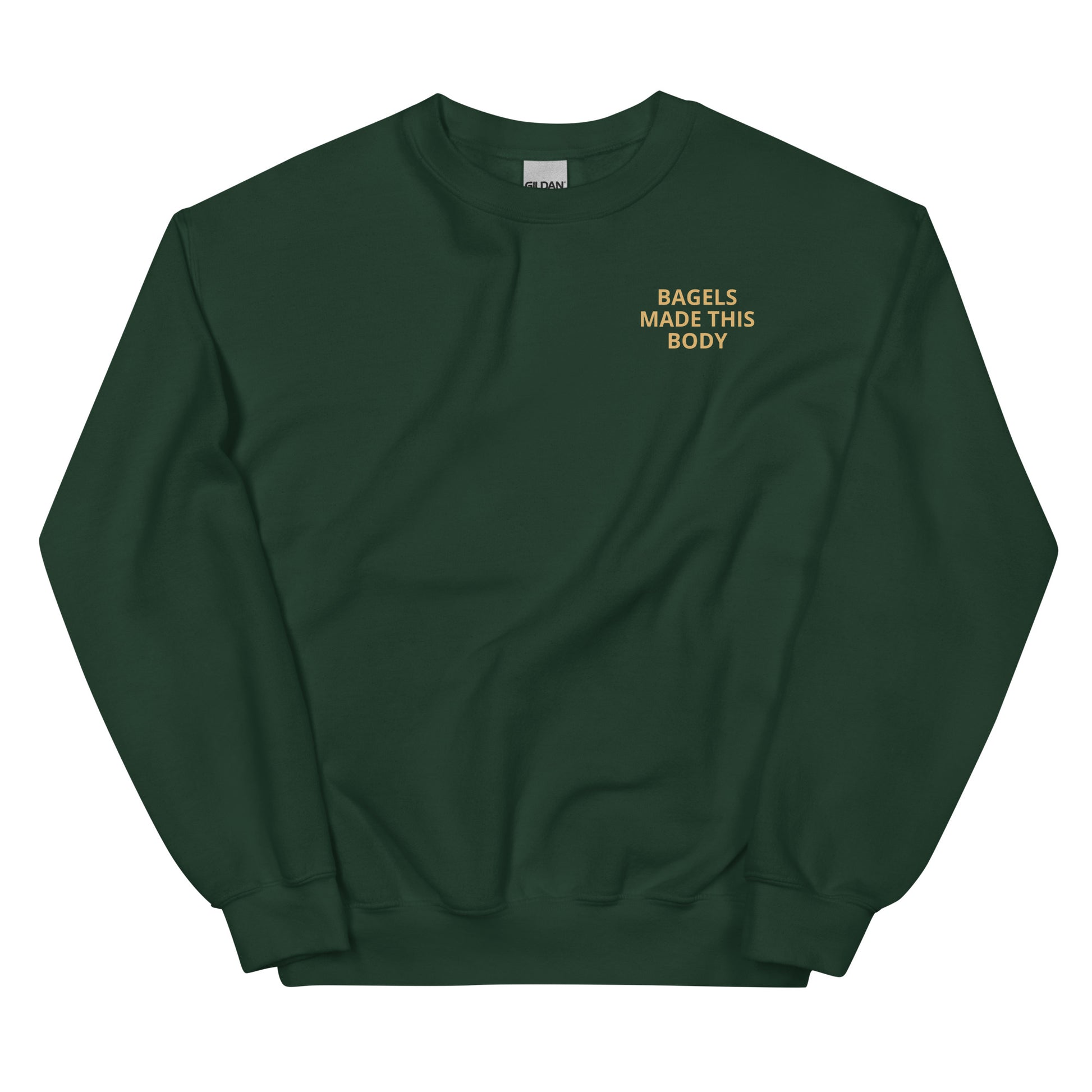 Front of Green Bagels Made This Body Sweatshirt