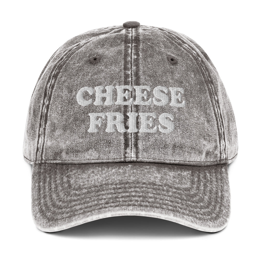 Gray Cheese Fries Vintage Dad Hat