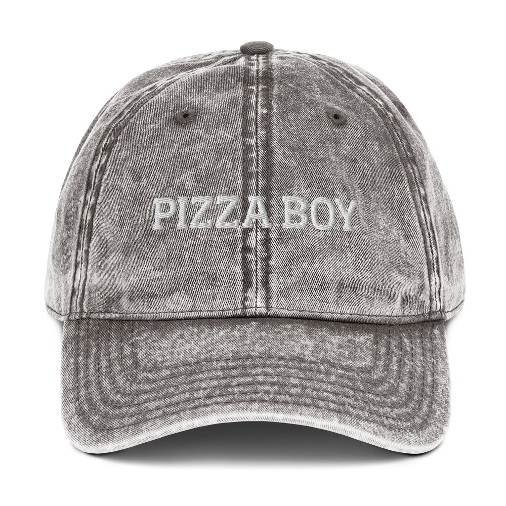 Gray Pizza Boy Vintage Dad Hat
