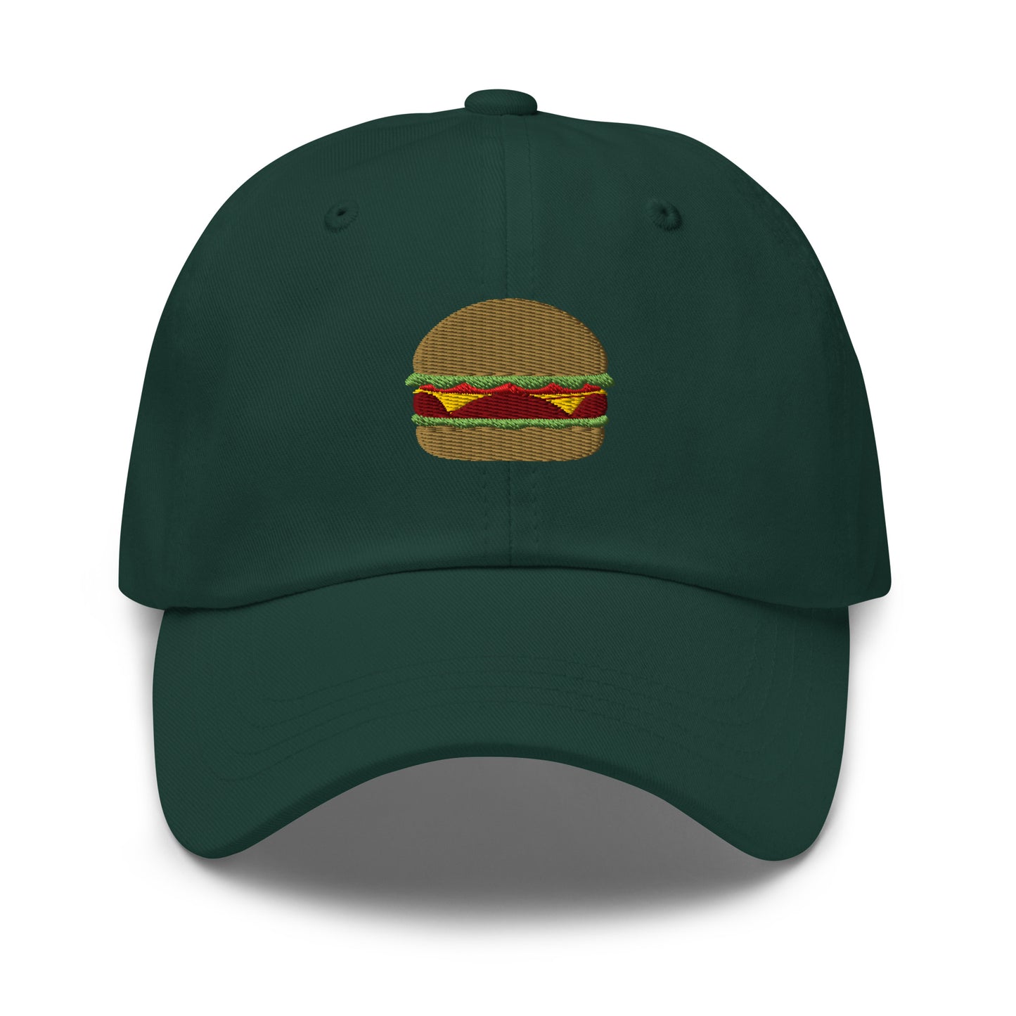 Green Embroidered Burger Hat