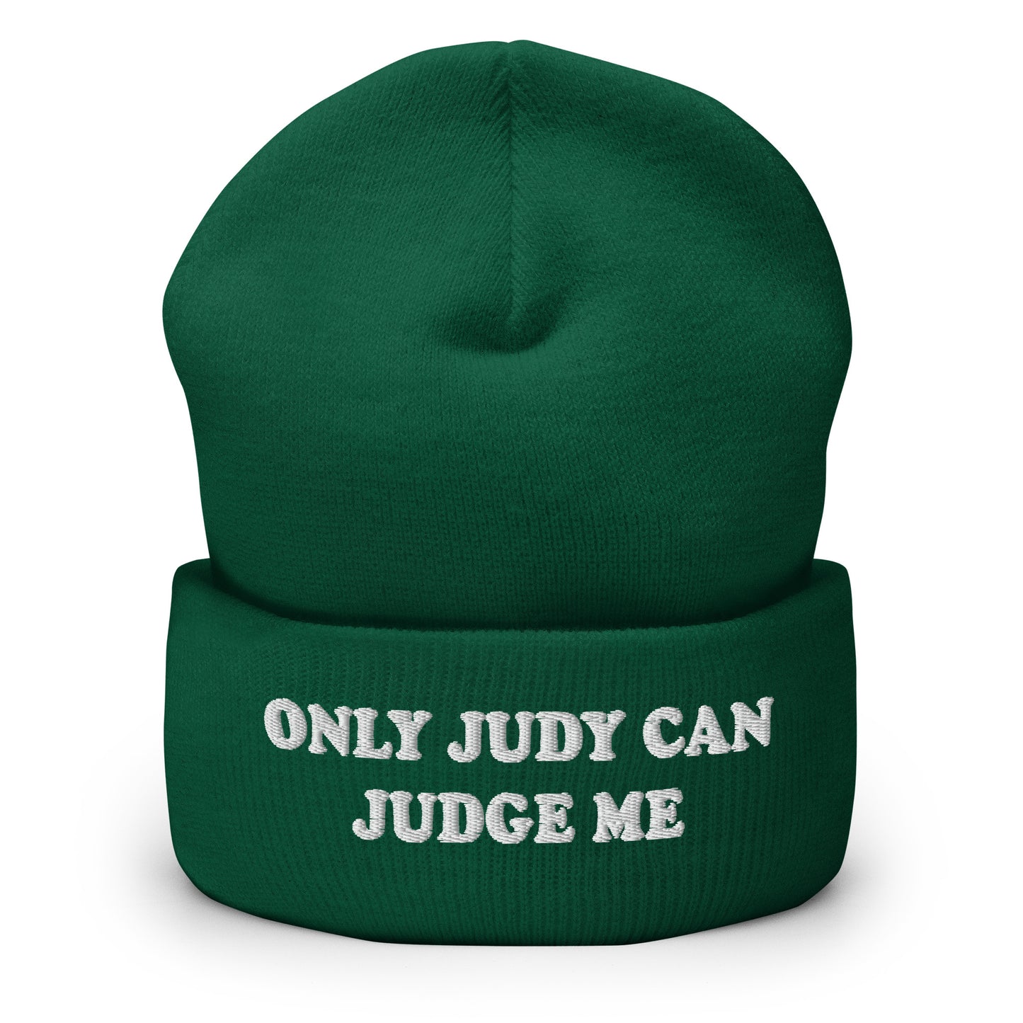 Green Only Judy Can Judge Me Cuffed Beanie