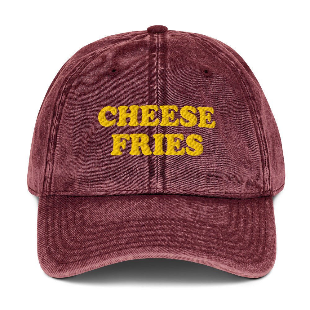Maroon Cheese Fries Vintage Dad Hat