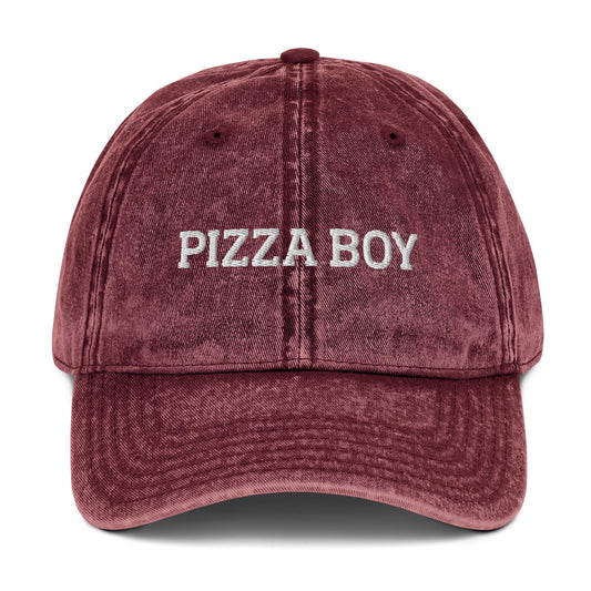 Maroon Pizza Boy Vintage Dad Hat