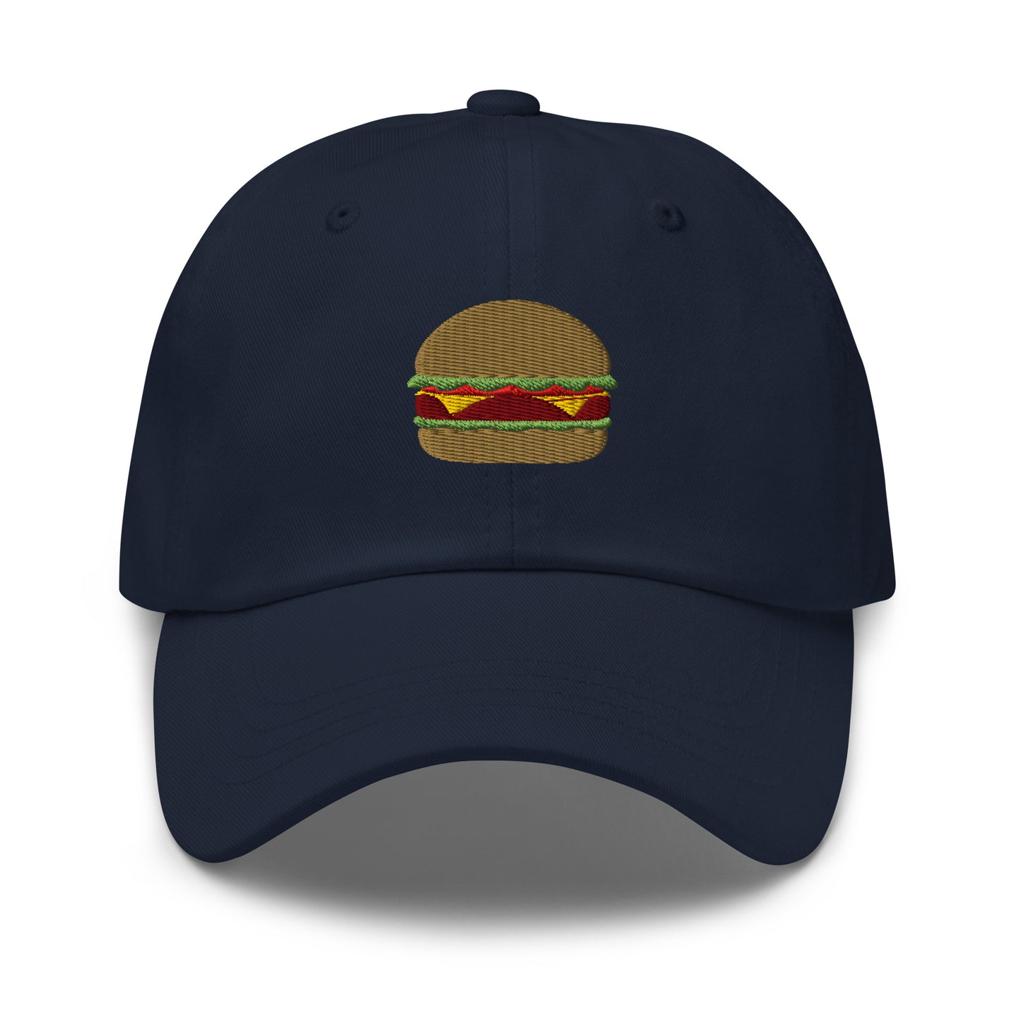 Navy Embroidered Burger Hat