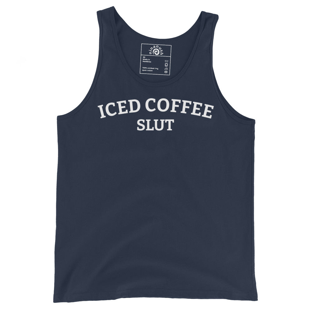 Navy Iced Coffee Slut Tank Top