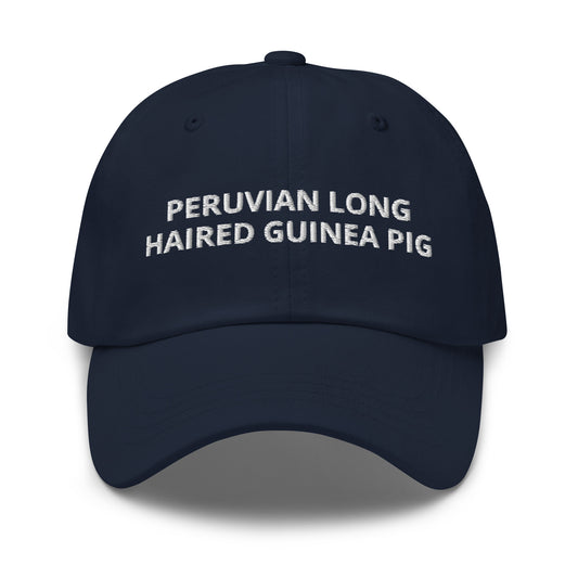 Navy Peruvian Long Haired Guinea Pig Dad Hat