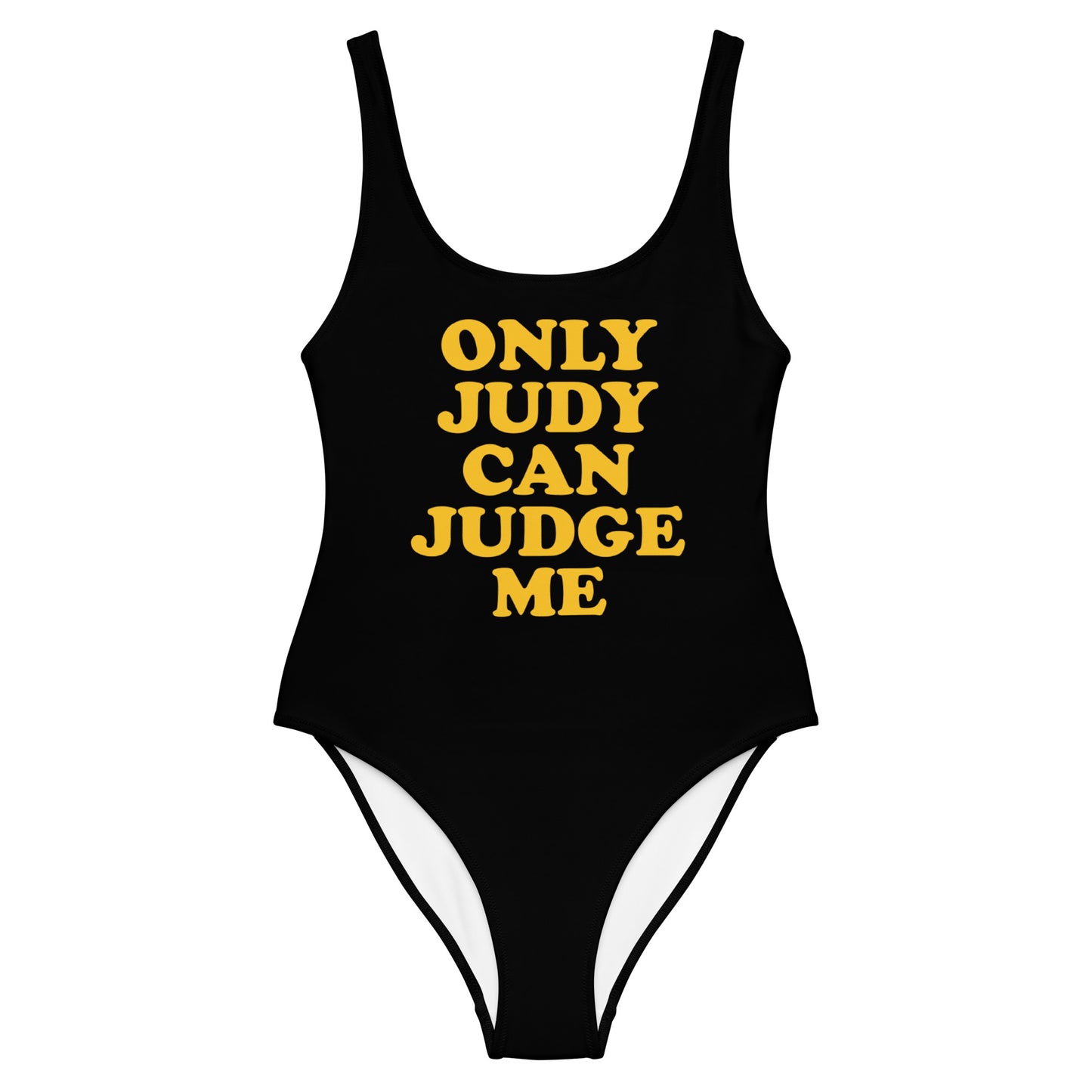 Only Judy Can Judge Me One-Piece Swimsuit mockup
