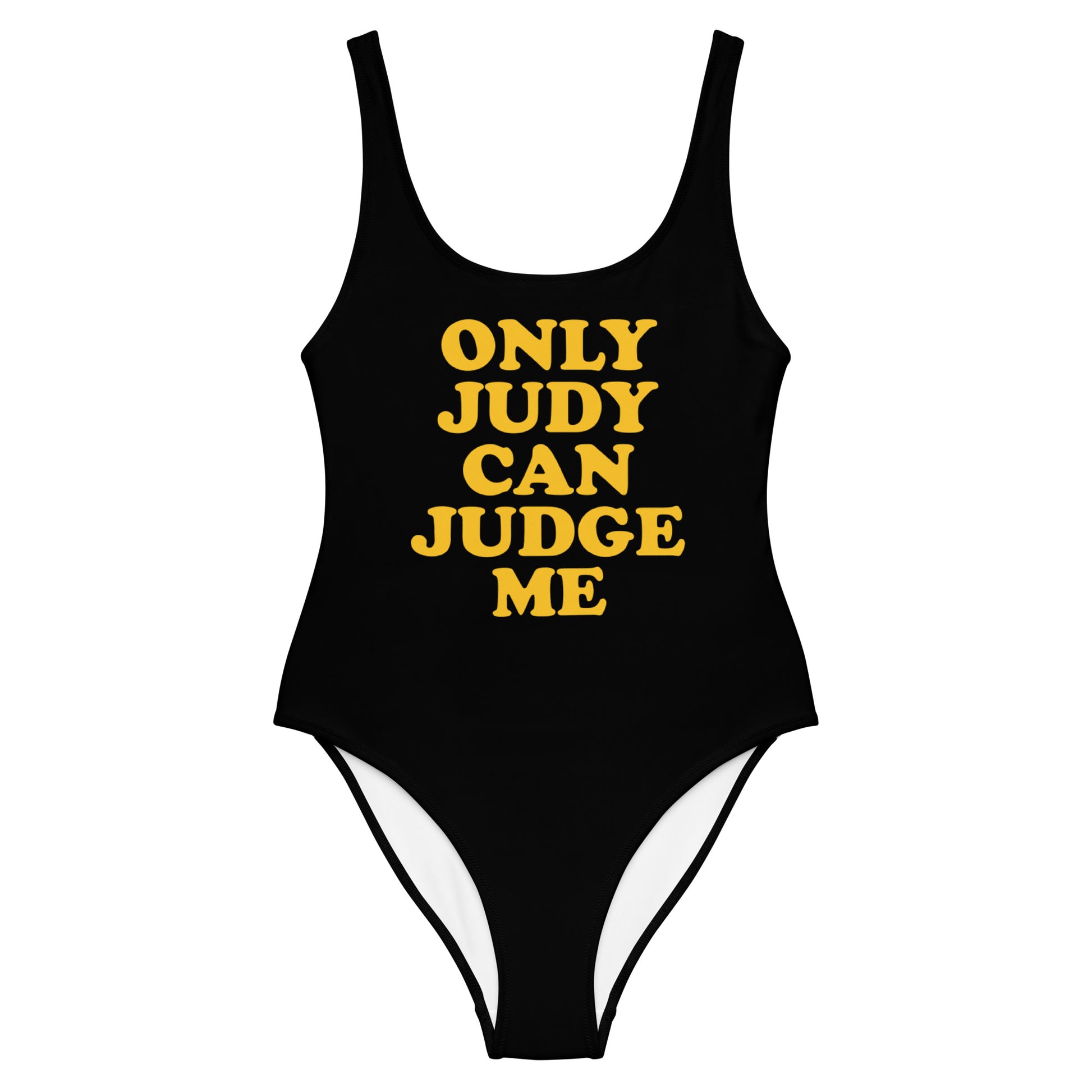 Only Judy Can Judge Me One-Piece Swimsuit mockup