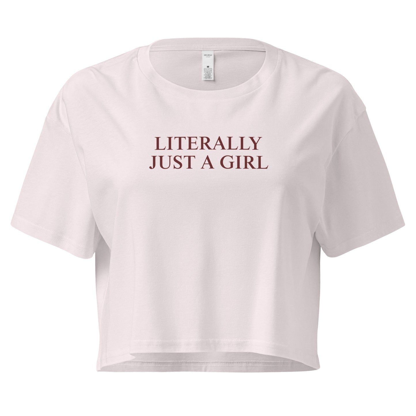 Orchid Color Literally Just A Girl Crop Top