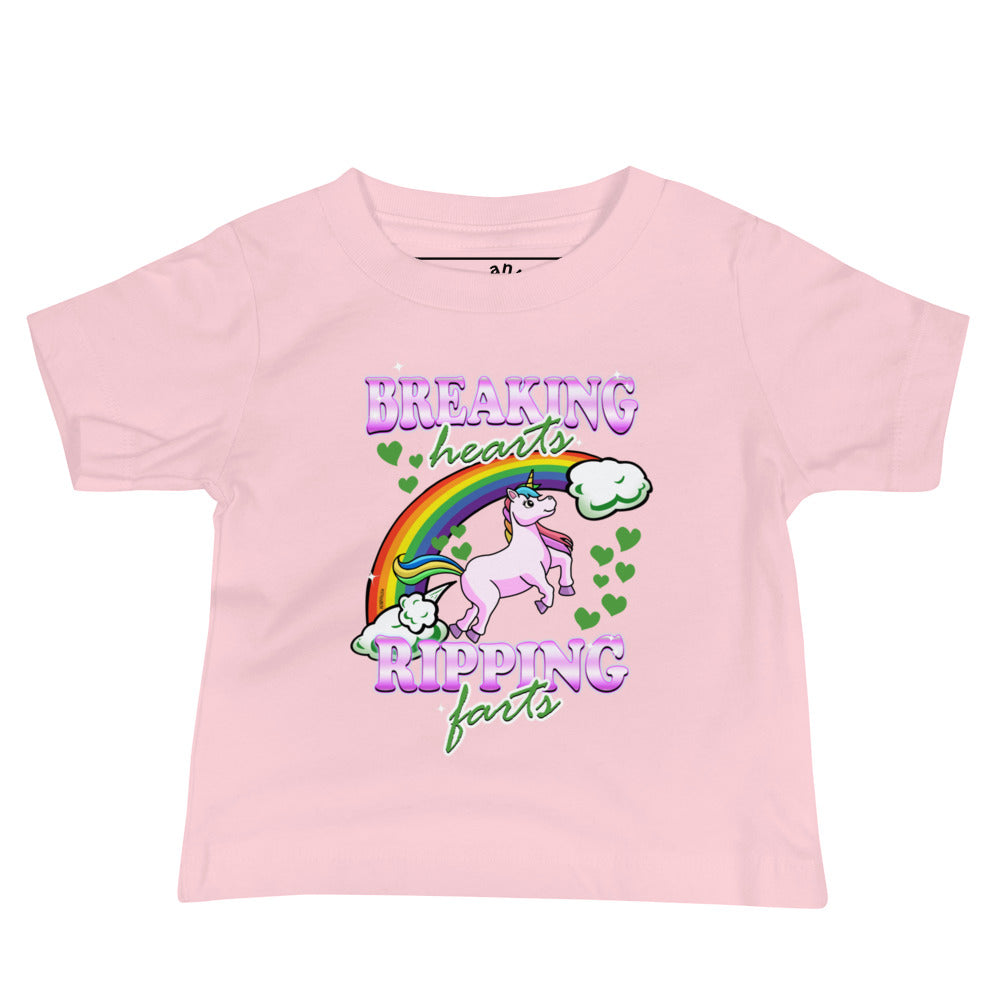 Pink Breaking Hearts And Ripping Farts Baby T-Shirt