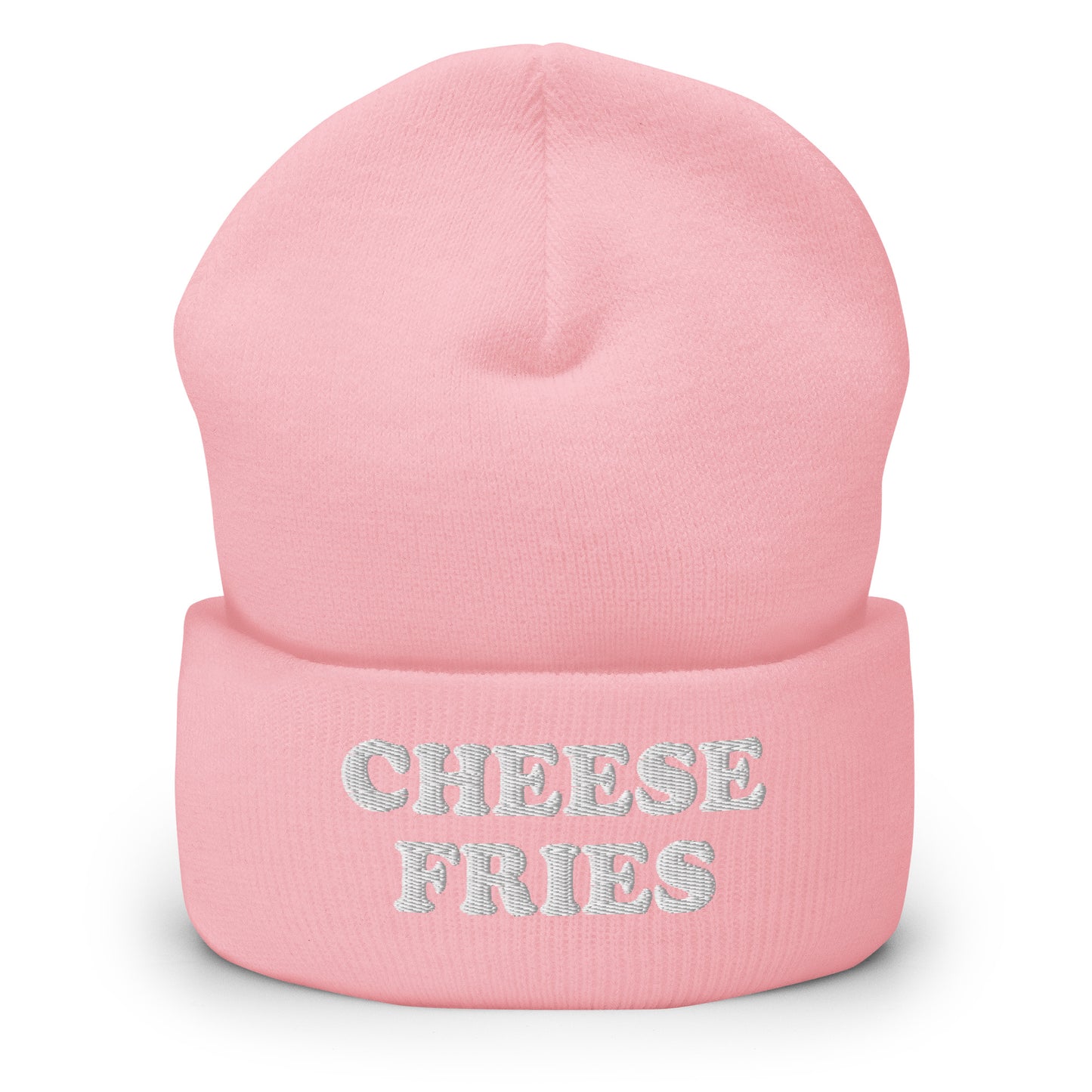 Pink Cheese Fries Cuffed Beanie