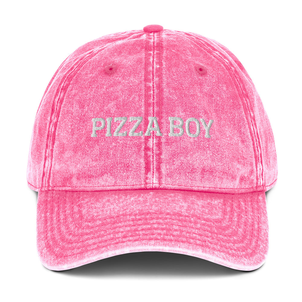 Pink Pizza Boy Vintage Dad Hat