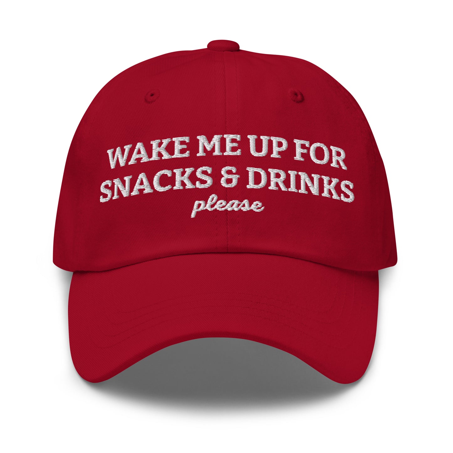 Red - Wake me up for snacks and drinks please dad hat