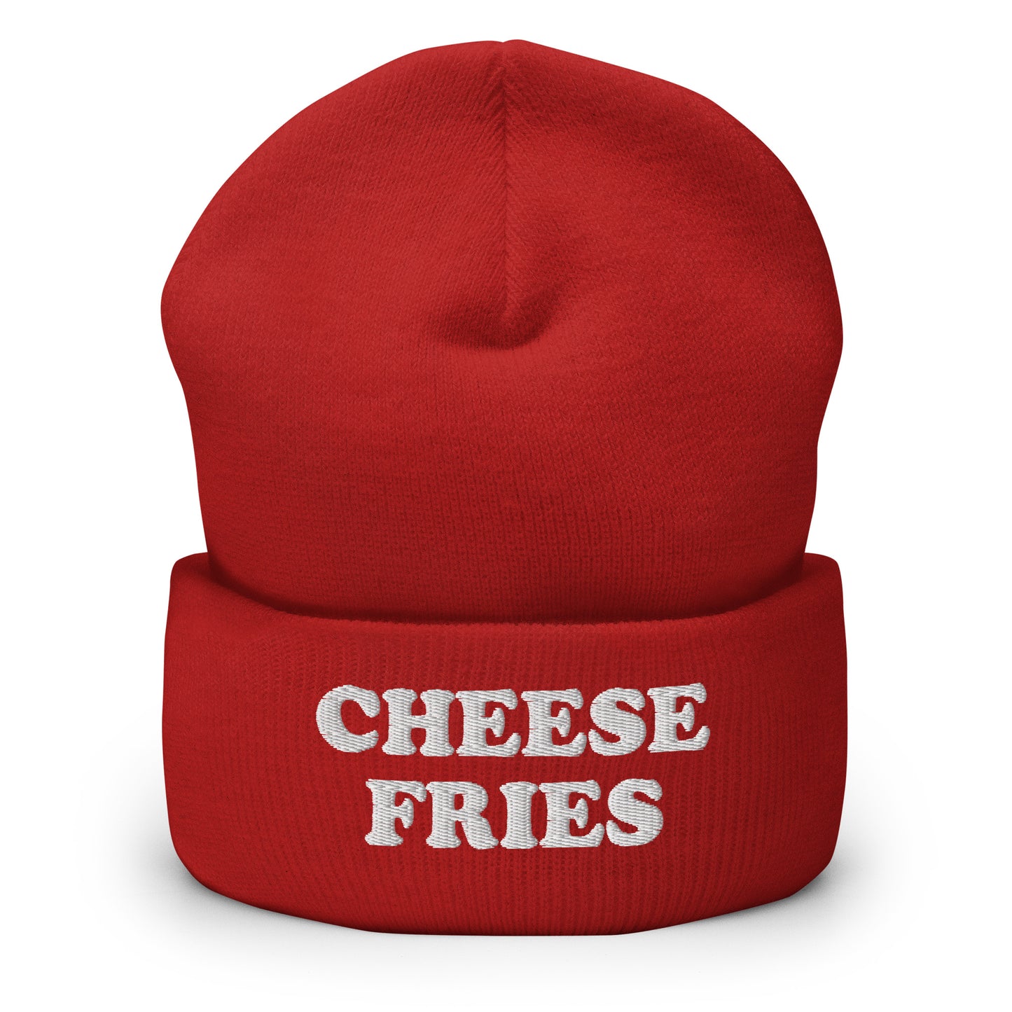 Red Cheese Fries Cuffed Beanie