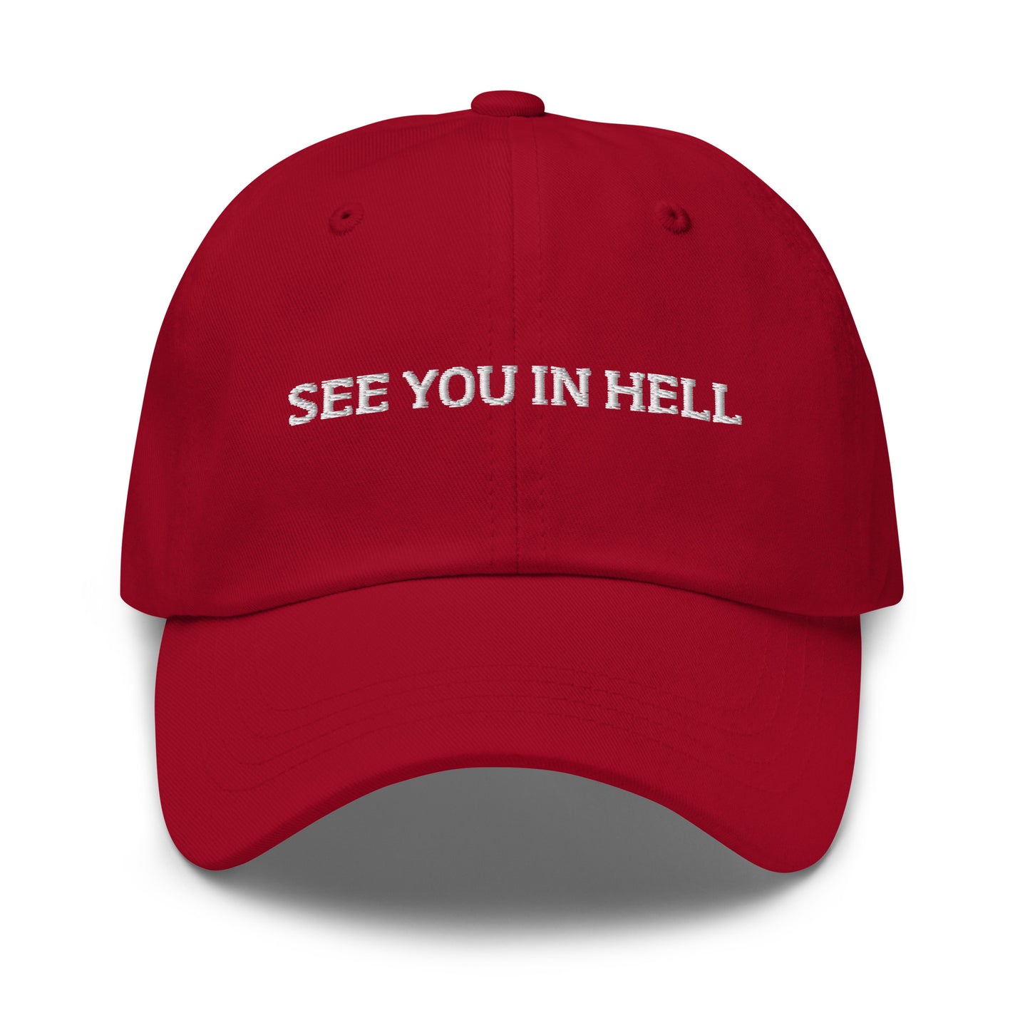 Red See You In Hell Dad Hat