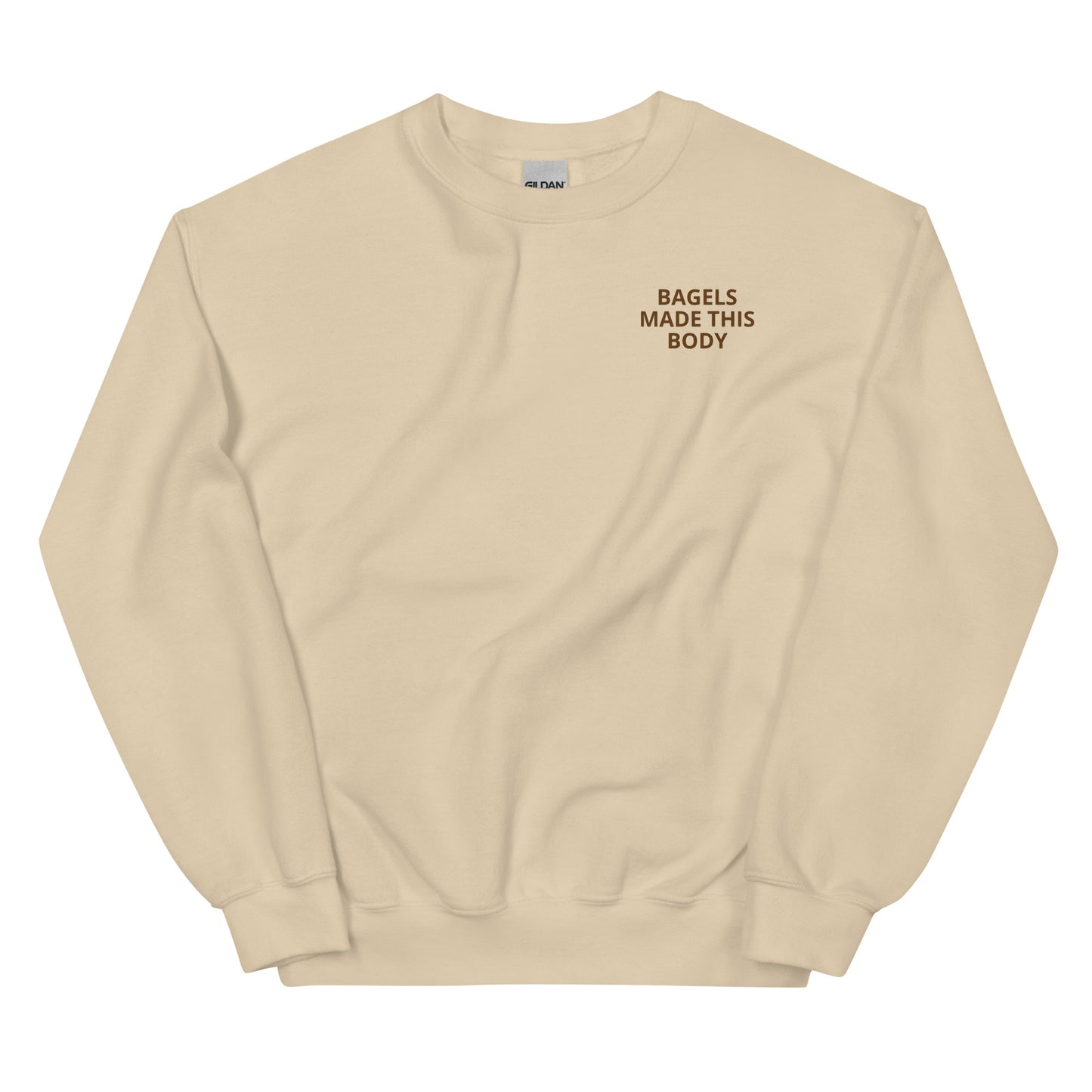 Sand color - Bagels Made This Body Sweatshirt front 