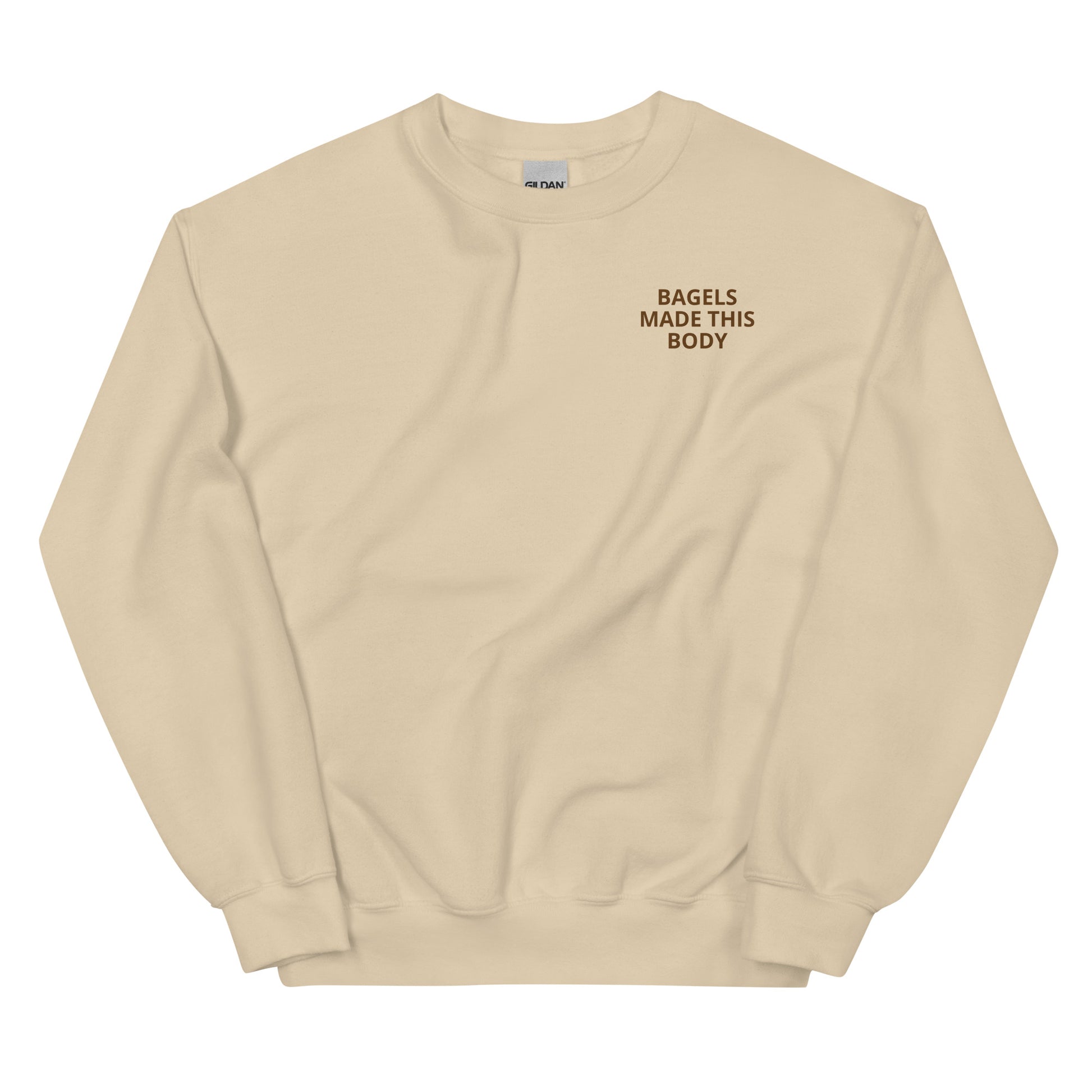 Sand color - Bagels Made This Body Sweatshirt front 