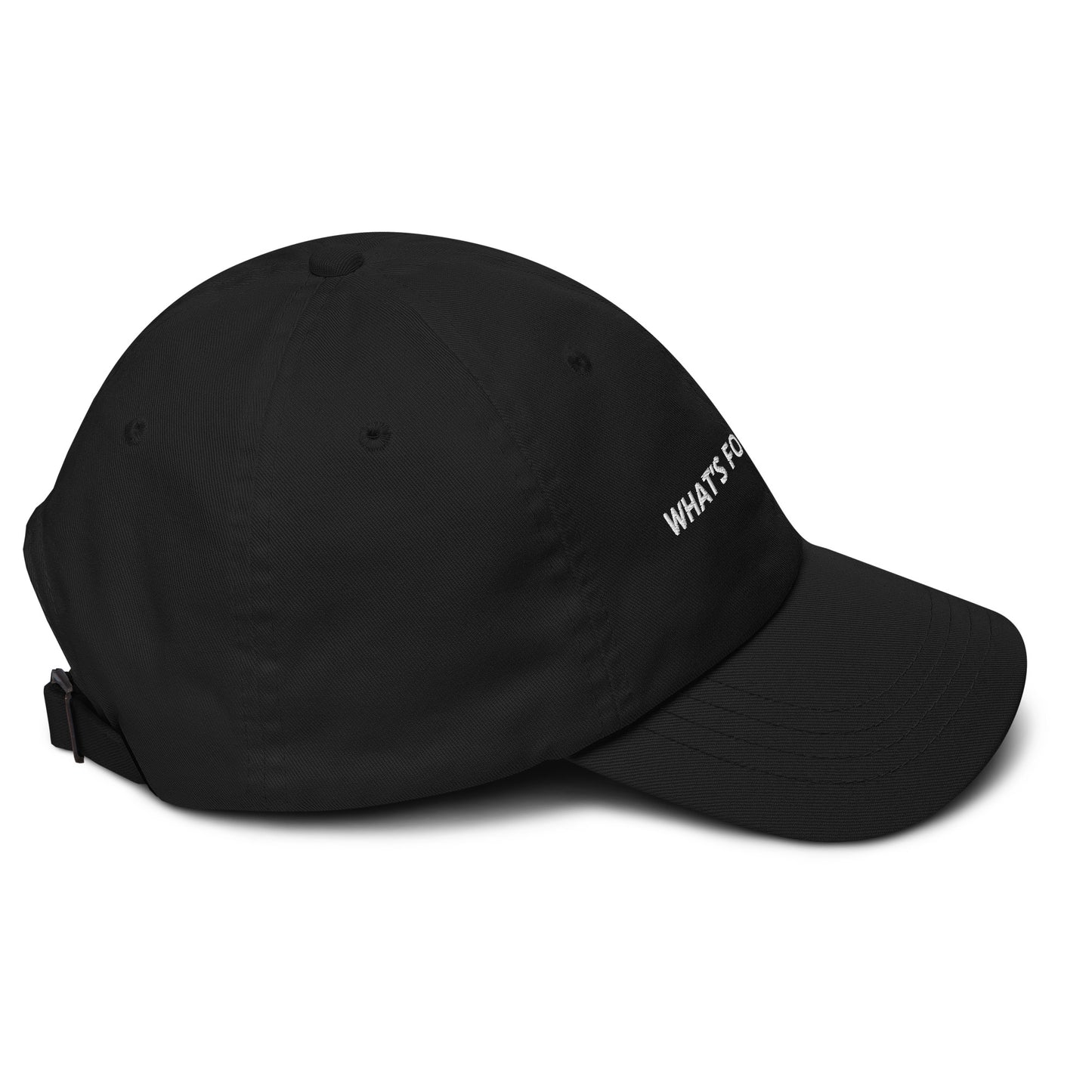 Side of black hat