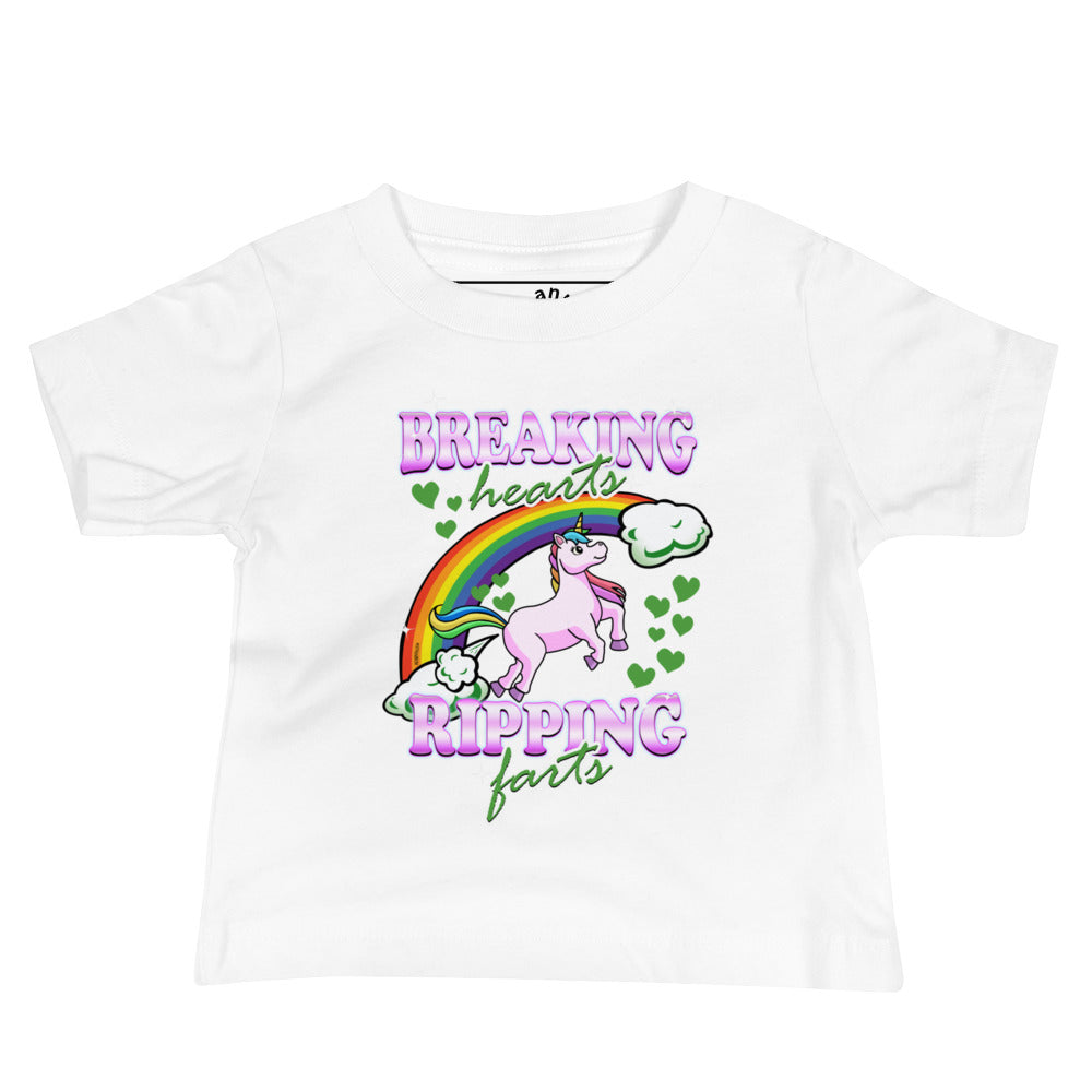 White Breaking Hearts And Ripping Farts Baby T-Shirt