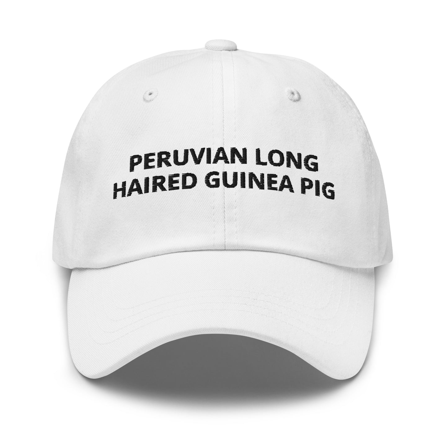 White Peruvian Long Haired Guinea Pig Dad Hat
