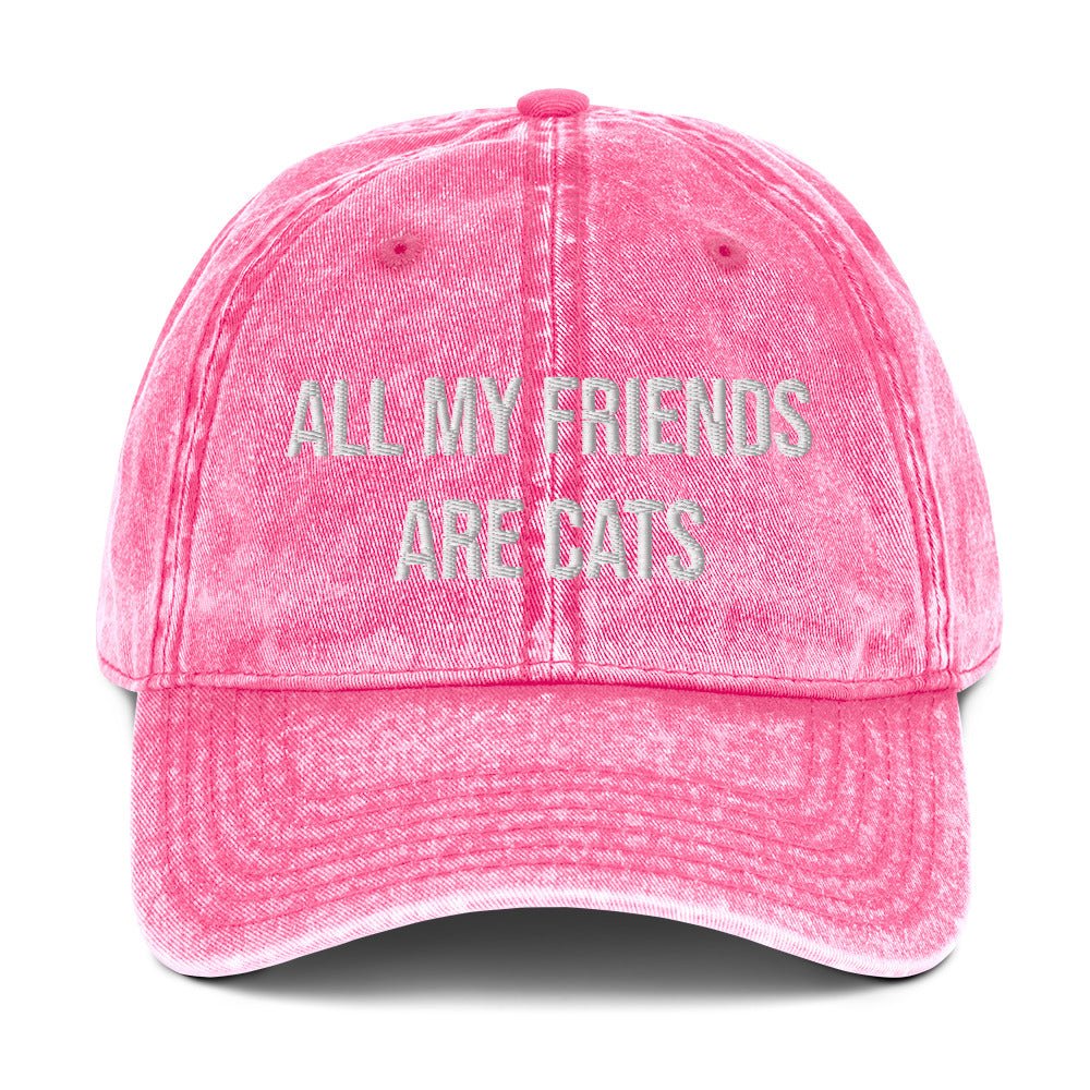 All My Friends Are Cats Vintage Dad Hat - ninanush