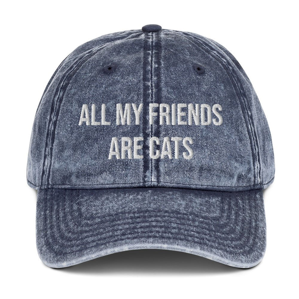 All My Friends Are Cats Vintage Dad Hat - ninanush