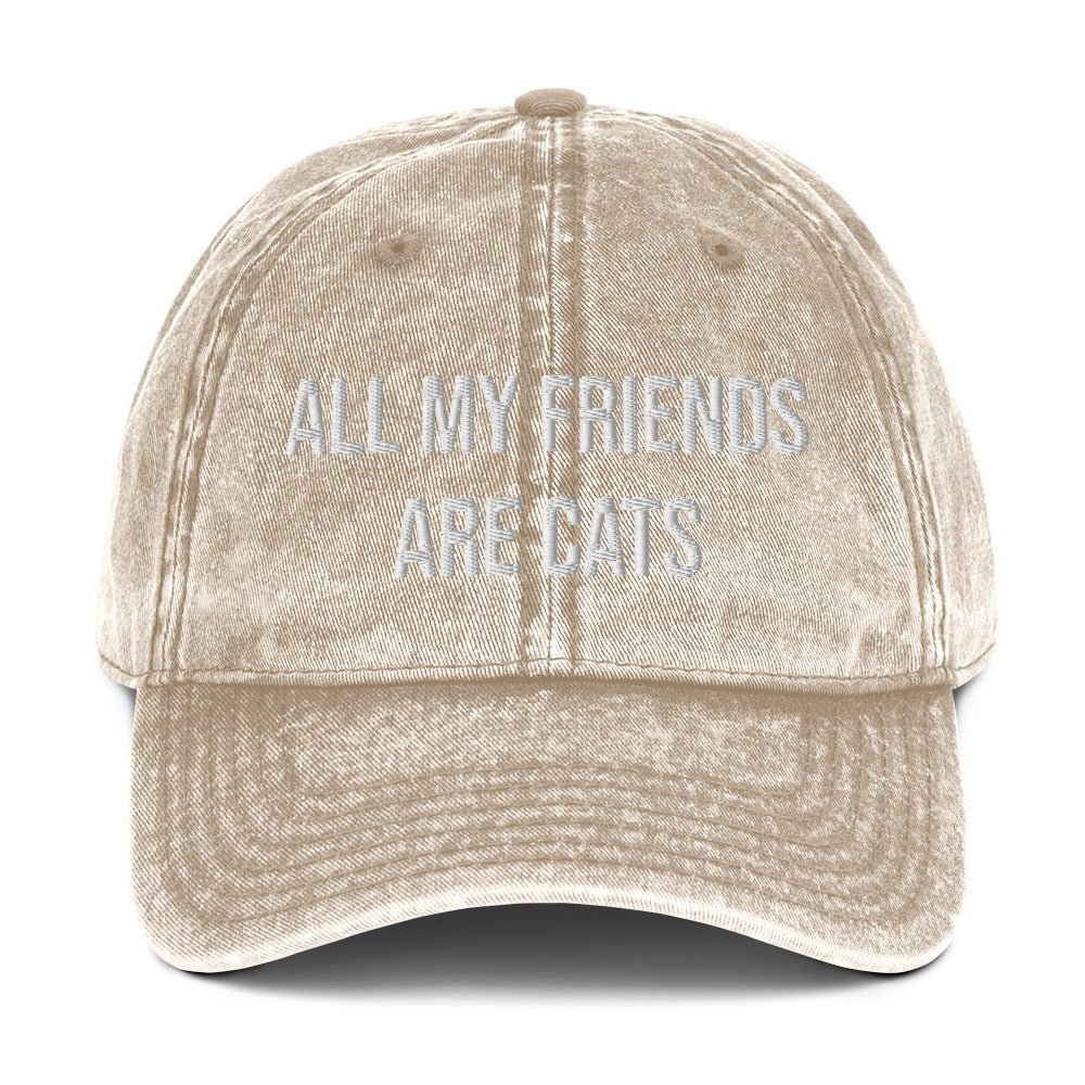 All My Friends Are Cats Vintage Dad Hat - ninanush