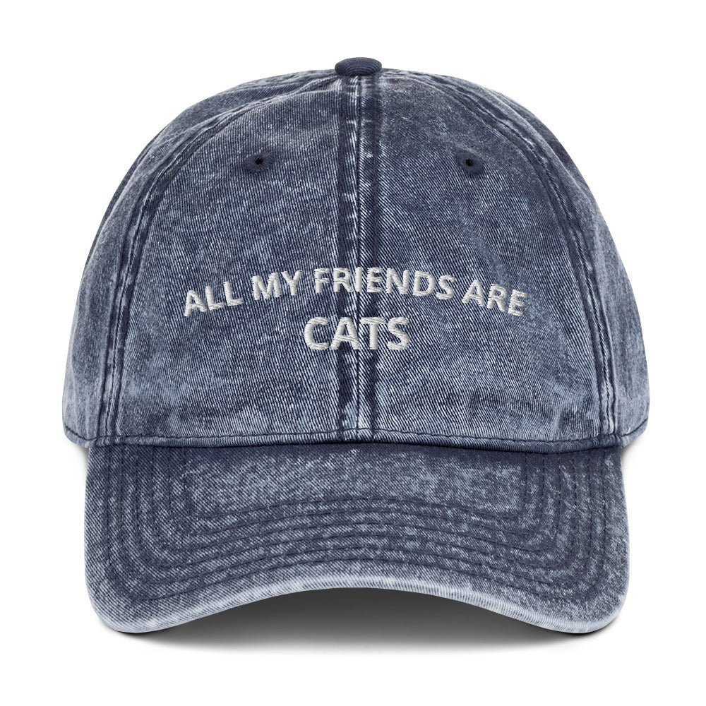 All My Friends Are Cats Vintage Dad Hat - ninanush