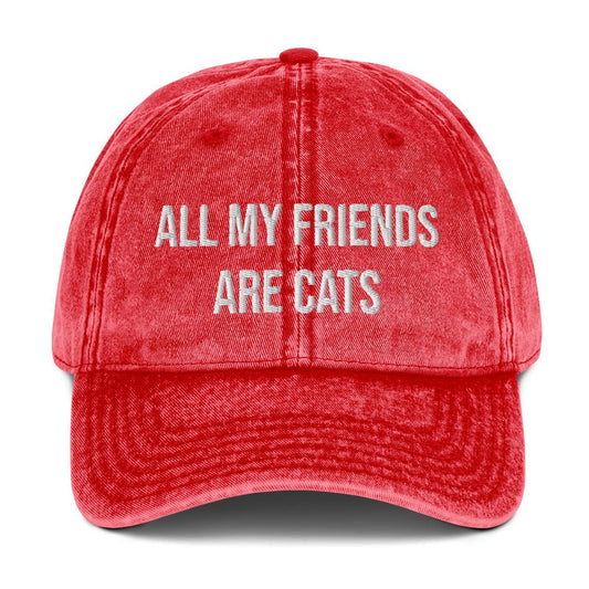 All My Friends Are Cats Vintage Dad Hat - ninanush
