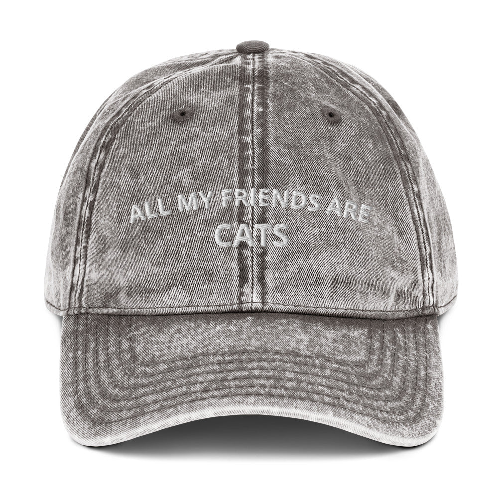 All My Friends Are Cats Vintage Dad Hat - ninanush