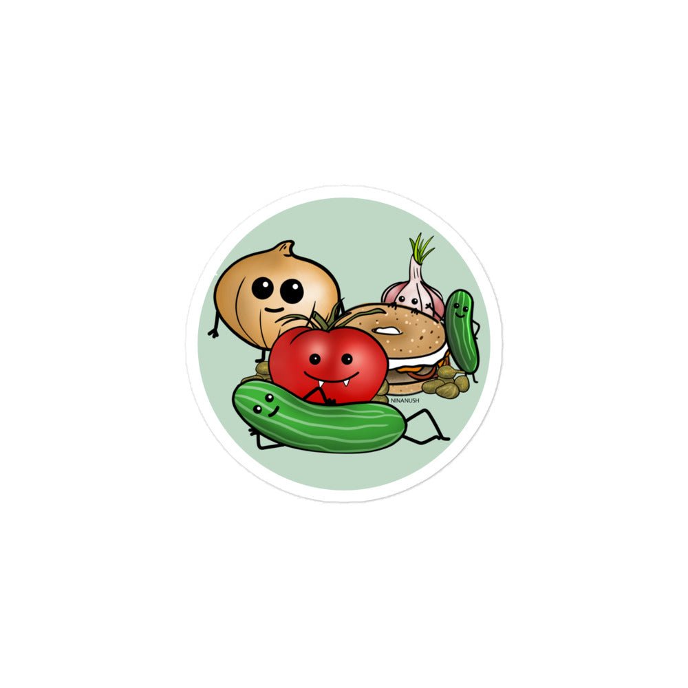 Bagel and Friends Sticker - ninanush