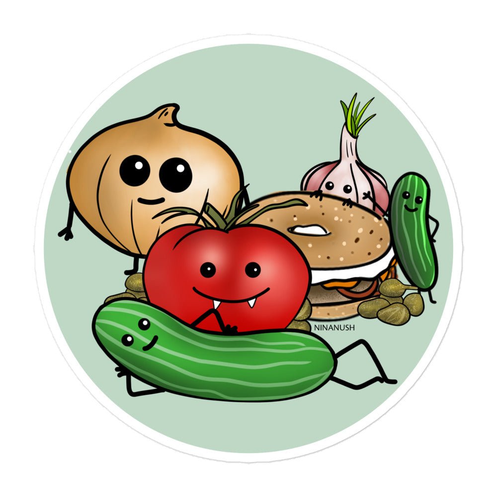 Bagel and Friends Sticker - ninanush
