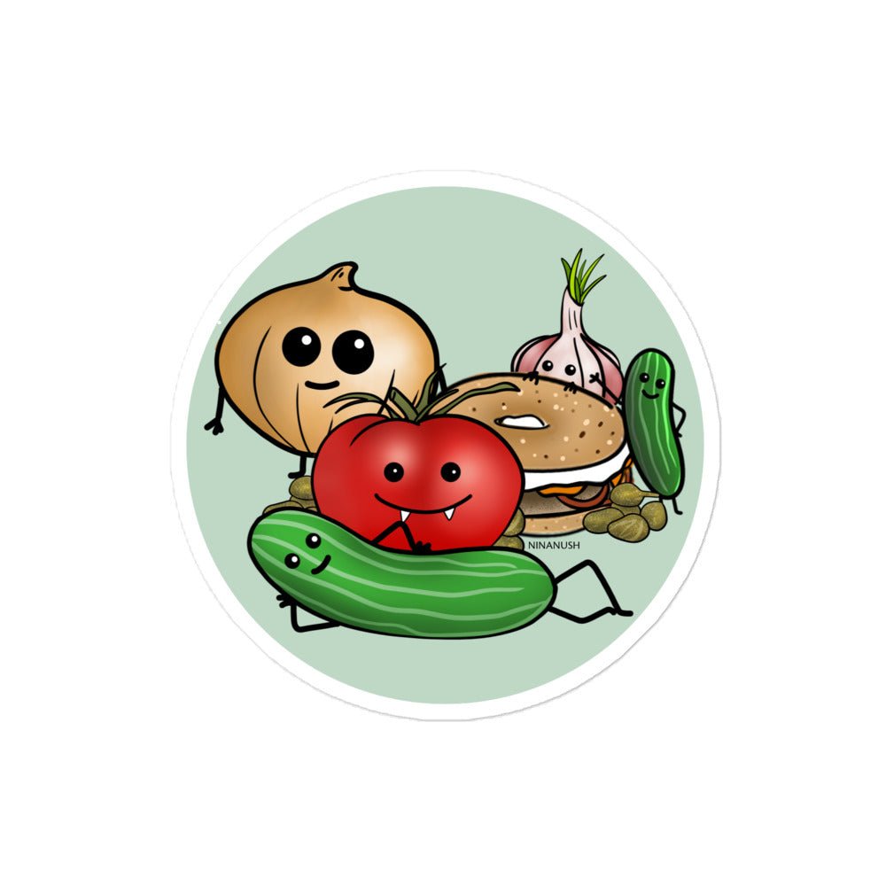 Bagel and Friends Sticker - ninanush