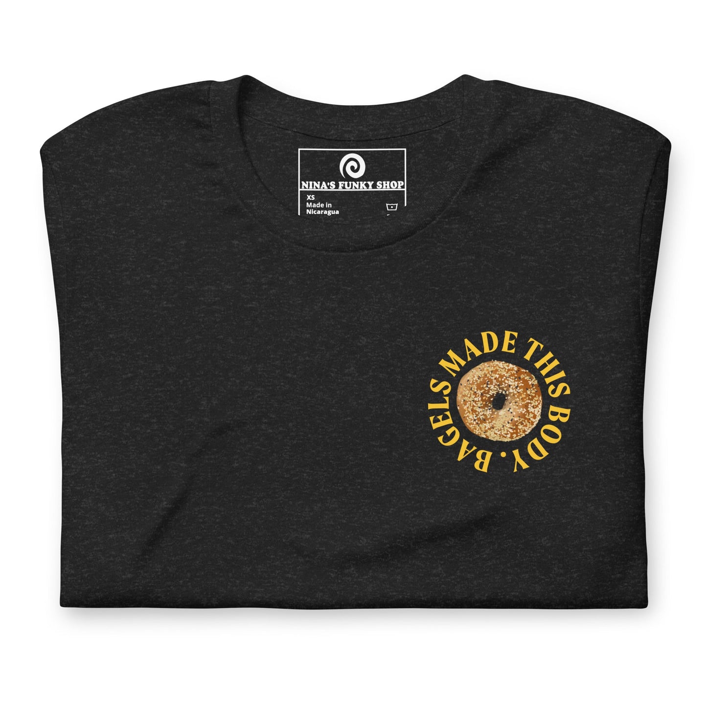 Bagels Made This Body T-Shirt - Colorful, Front And Back - ninanush